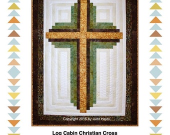 Log Cabin Christian Cross Quilt Quilting Pattern, From QuiltFox Design BRAND NEW, Please See Description and Pictures For More Information!