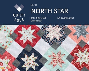 North Star Quilt Quilting Pattern, From Quilty Love By Emily Dennis NEW, Please See Description and Pictures For More Information!