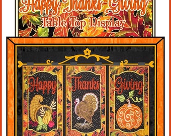 Happy Thanksgiving Table Top Display Machine Embroidery Pattern, From Janine Babich Designs NEW, See Description and Pictures For More Info!