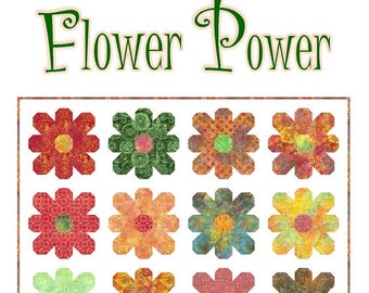 Flower Power Quilt Quilting Pattern, From Kelli Fannin Quilt Designs NEW, Please See Description and Pictures For More Information!