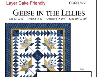 Geese In The Lillies Quilt Pattern From Calico Carriage Quilt Designs NEW, Please See Description and Pictures For More Information!