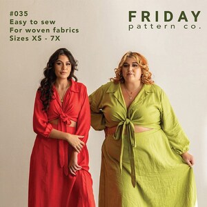 The Saturday Skirt Set Sewing Pattern, Size XS-7X, From Friday Pattern Company BRAND NEW, Please See Description and Pictures For More Info!