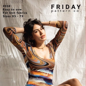 The Elysian Bodysuit Sewing Pattern, Size XS-7X, From Friday Pattern Company BRAND NEW, Please See Description and Pictures For More Info!