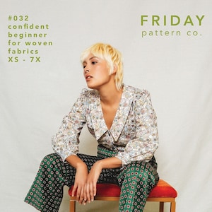 The Patina Blouse Shirt Top Sewing Pattern, Size XS-7X, From Friday Pattern Company NEW, Please See Description and Pictures For More Info!
