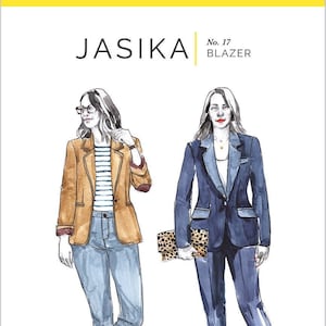 Jasika Blazer Coat Sewing Pattern, Sizes 0-20, From Closet Core Pattern BRAND NEW, Please See Description and Pictures For More Info!