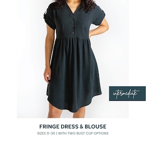 Fringe Dress and Blouse Top Sewing Pattern, Sizes 0-30, From Chalk and Notch Patterns, Please See Description For More Information!