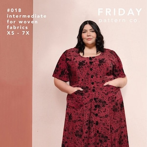 The Hughes Dress Sewing Pattern, Size XS-7X, From Friday Pattern Company Brand NEW, Please See Description and Pictures For More Info!