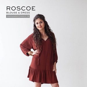 Roscoe Blouse and Dress Sewing Pattern, Make Sizes 0-18, From True Bias Patterns, Please See Description For More Information!