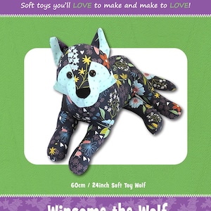 Winsome Wolf Plush Toy Sewing Pattern From Funky Friends Factory BRAND NEW, Please See Description and Pictures For More Information!