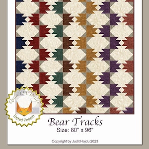 Bear Tracks Quilt Quilting Pattern, From Quiltfox Designs BRAND NEW ...