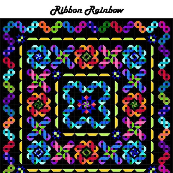 Ribbon Rainbow Quilt Quilting Pattern, From Quilt Moments BRAND NEW, Please See Description and Pictures For More Information!