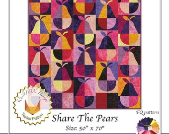 Share The Pears Quilt Quilting Pattern, From QuiltFox Designs BRAND NEW, Please See Description and Pictures For More Information!