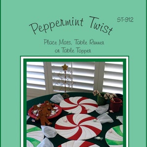 Peppermint Twist Placemats Quilting Pattern, From Susie C. Shore Designs NEW, Please See Description and Pictures For More Information!