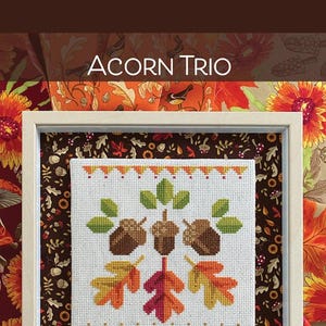 Acorn Trio Cross Stitch Pattern From Robin Pickens Quilt Patterns BRAND NEW, Please See Description and Pictures For More Information!