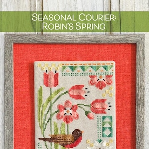 Seasonal Courier Robin&#39;s Spring Cross Stitch Pattern From Robin Pickens Quilt Patterns NEW,  See Description and Pictures For More Info!