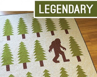 Legendary Bigfoot Sasquatch In The Forest Patchwork Quilt Quilting Pattern, From Elizabeth Hartman NEW