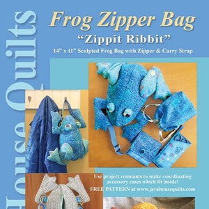 Zippit Ribbit Frog Sewing and Crafting Pattern From Java House Quilts BRAND NEW, Please See Description and Pictures For More Information!