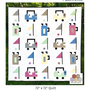Golf Bags and Flags Quilt Quilting Pattern, From Easy Piecy Quilts BRAND NEW, Please See Description and Pictures For More Information!