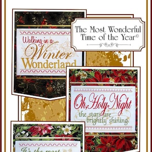 Most Wonderful Time Of The Year Wall Hangings Machine Embroidery Pattern, From Janine Babich Designs BRAND NEW, See Description For Details!