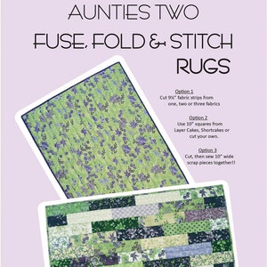 FUSE FOLD & STITCH Rugs Sewing Pattern, From Aunties Two Patterns - Etsy