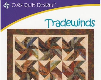 Tradewinds Quilt Quilting Pattern, A Cozy Strip Club Pattern for 2 1/2" Strips, From Cozy Quilt Designs NEW