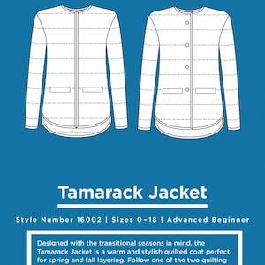 Tamarack Jacket Sewing Pattern, Sizes 0-18, From Grainline Studio LLC BRAND NEW, Please See Description and Pictures For More Info!