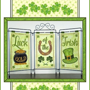 Luck Of The Irish Table Top Display Machine Embroidery Pattern, From Janine Babich Designs BRAND NEW, Please See Description For Details!