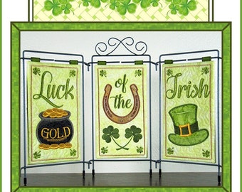 Luck Of The Irish Table Top Display Machine Embroidery Pattern, From Janine Babich Designs BRAND NEW, Please See Description For Details!