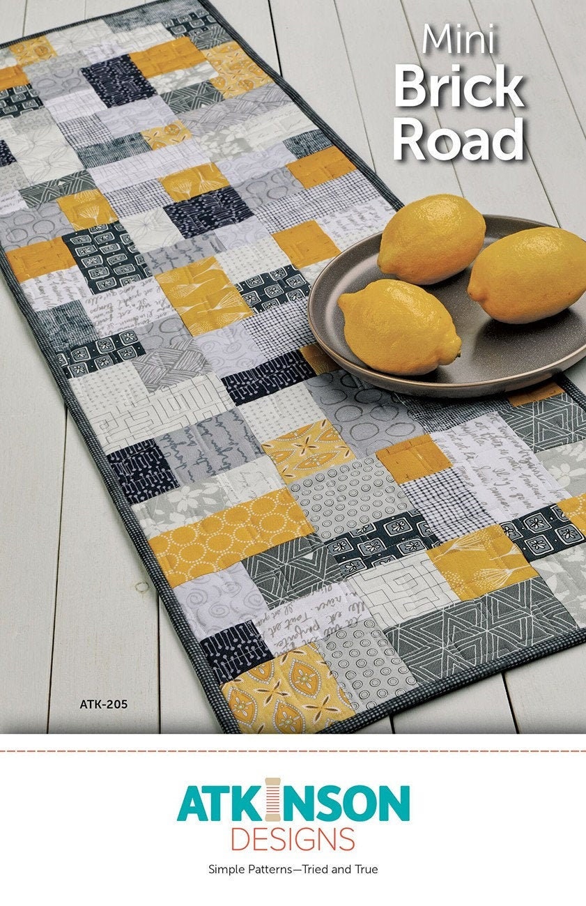 Mini Brick Road Table Runner Quilting Pattern From Atkinson Designs ...