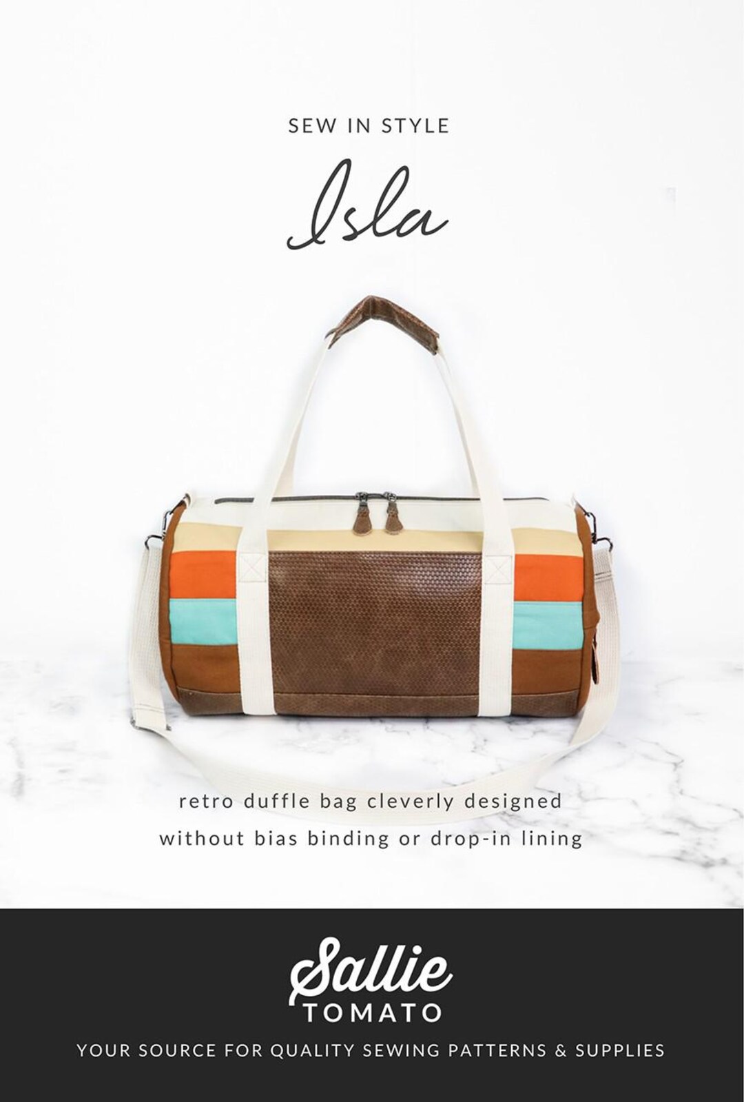 Isla Retro Duffle Bag Sewing Pattern From Sallie Tomato BRAND NEW ...
