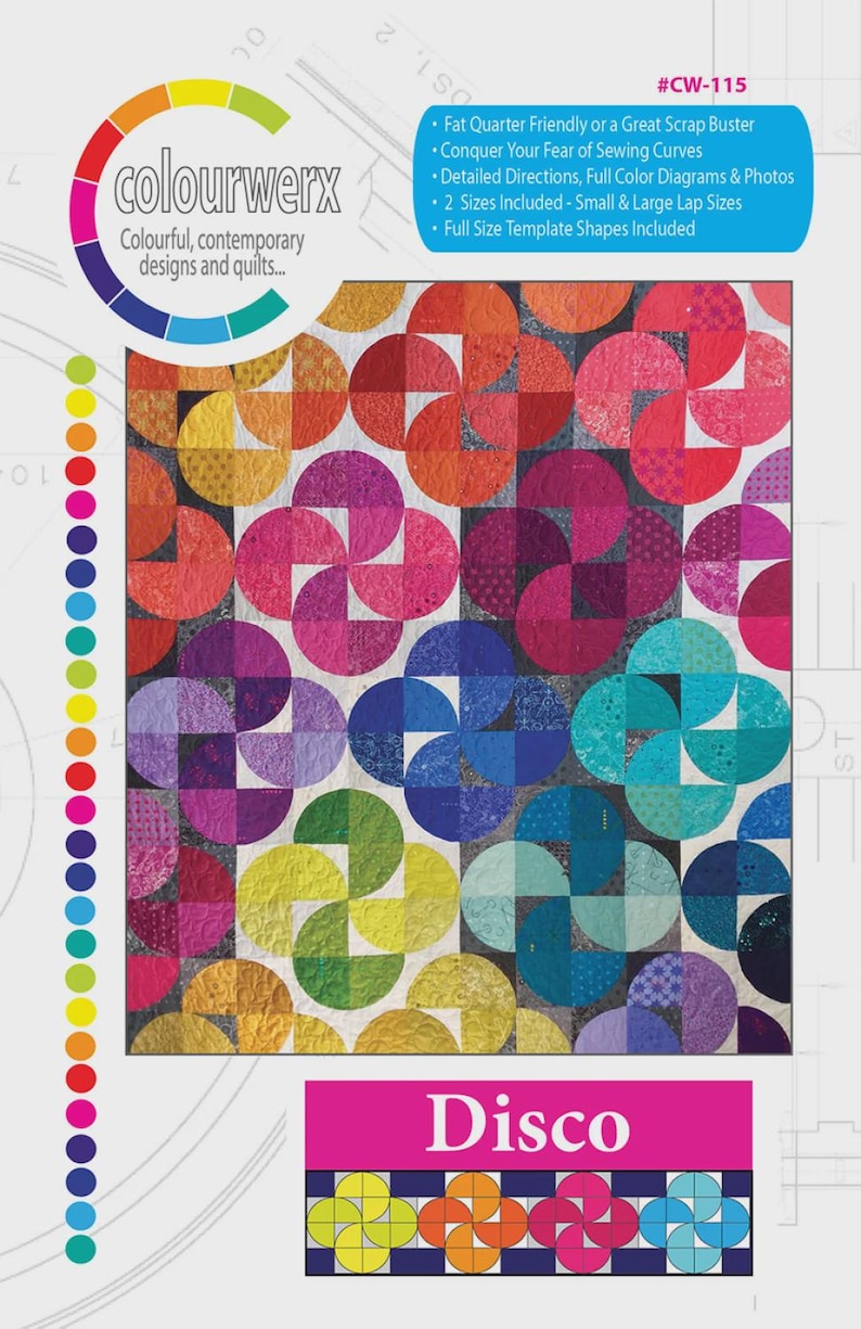 Disco Quilt Quilting Pattern From Colourwerx BRAND NEW, Please See the ...