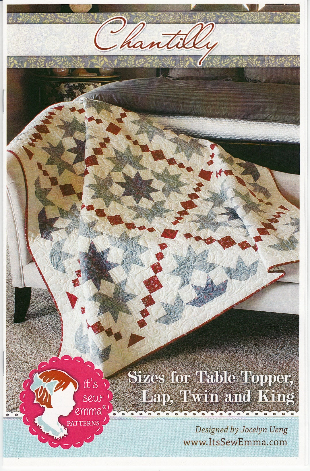 Chantilly Quilt Quilting Pattern, by Jocelyn Ueng, From It's Sew Emma