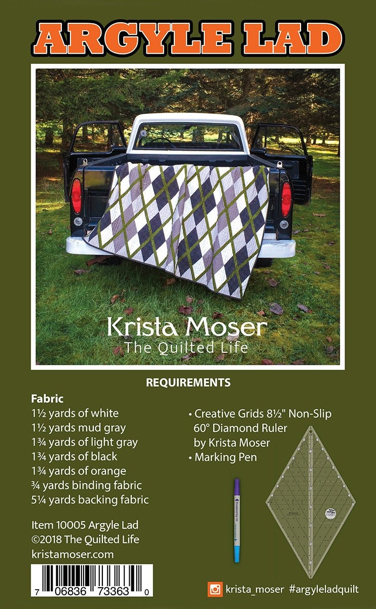 Argyle Lad Quilt Quilting Pattern, From Krista Moser the Quilted