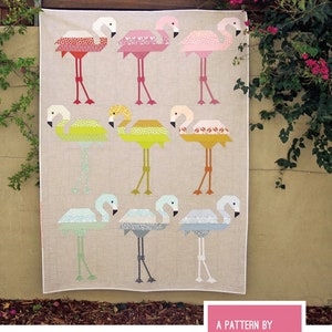 Florence Flamingo Patchwork Quilt Quilting Pattern, From Elizabeth Hartman NEW