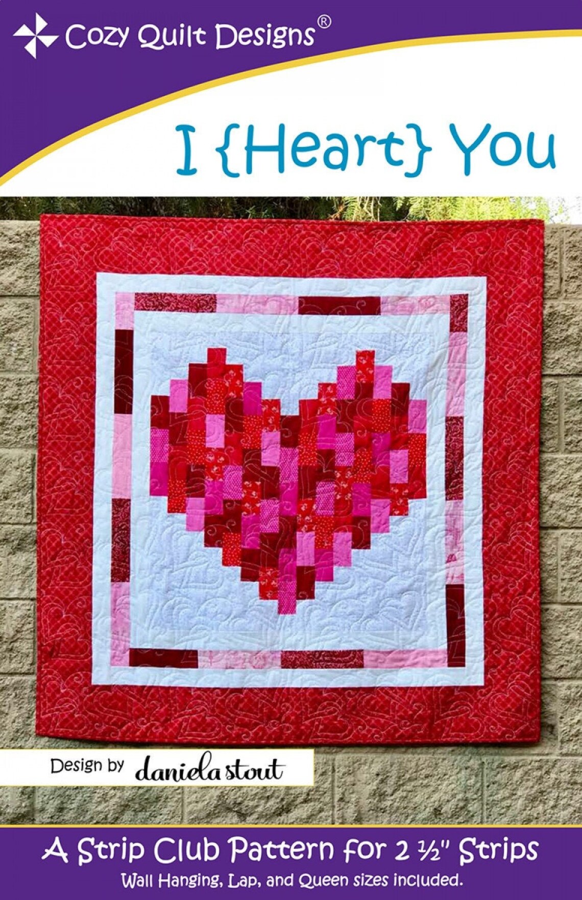 I Heart You Quilt Quilting Pattern A Cozy Strip Club Pattern Etsy