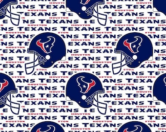 NFL Houston Texans On White Woven Cotton Fabric, Priced By The HALF Yard, From Fabric Traditions NEW, Please See Description For More Info!