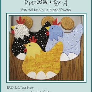 Princess Lay-A Pot Holders Sewing Pattern, From Susie C. Shore Designs Brand NEW, Please See Description and Pictures For More Information!