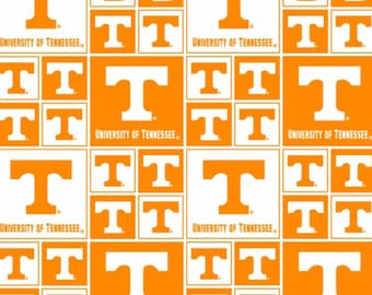 The University Of Tennessee Volunteers Patchwork Orange Cotton Fabric Priced By The HALF Yard, From Sykel Enterprises NEW, See Description!
