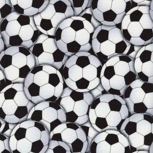Soccer Balls Packed All Over On Woven Cotton Fabric From Timeless Treasures Priced By The HALF Yard BRAND NEW, See Description For More Info