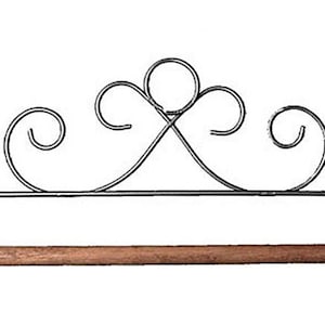 12 Inch French Curls Project Holder or Quilt Hanger Dark Gray Metal with Wooden Dowel From Ackfeld Manufacturing BRAND NEW