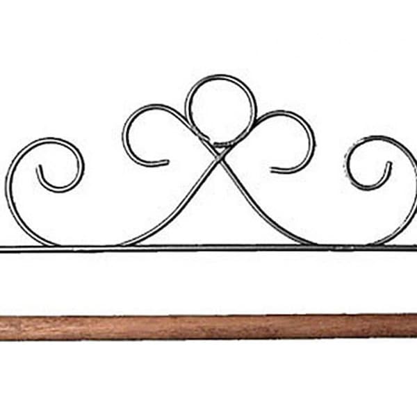 12 Inch French Curls Project Holder or Quilt Hanger Dark Gray Metal with Wooden Dowel From Ackfeld Manufacturing BRAND NEW