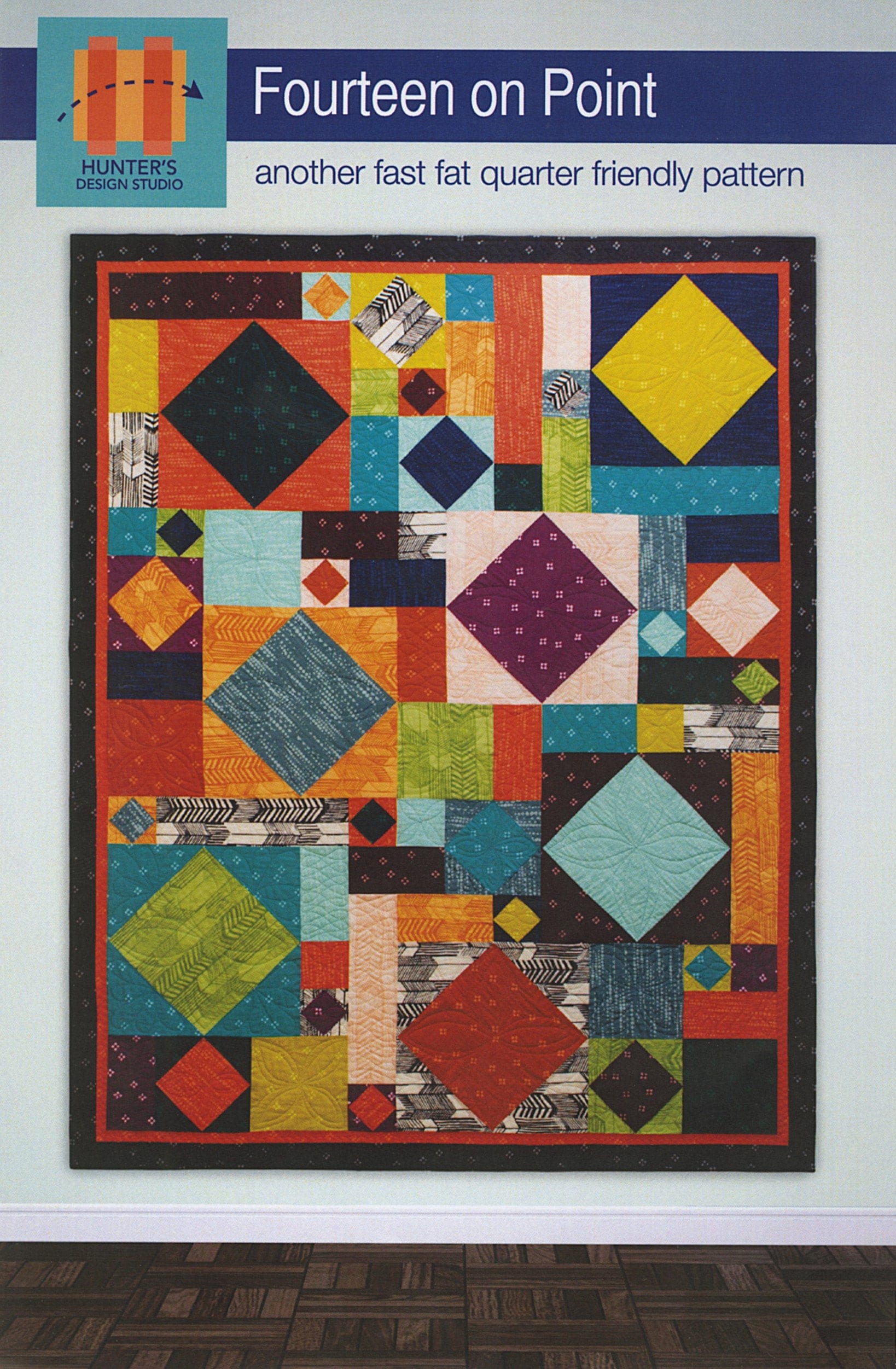 Fourteen On Point Quilt Quilting Pattern From Hunter's Design Studio NEW, Please See Description and Pictures For More Information!