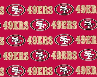 NFL San Francisco 49ers Football Team Woven Cotton Fabric Priced By The HALF Yard, From Fabric Traditions NEW, Please See Descrption!