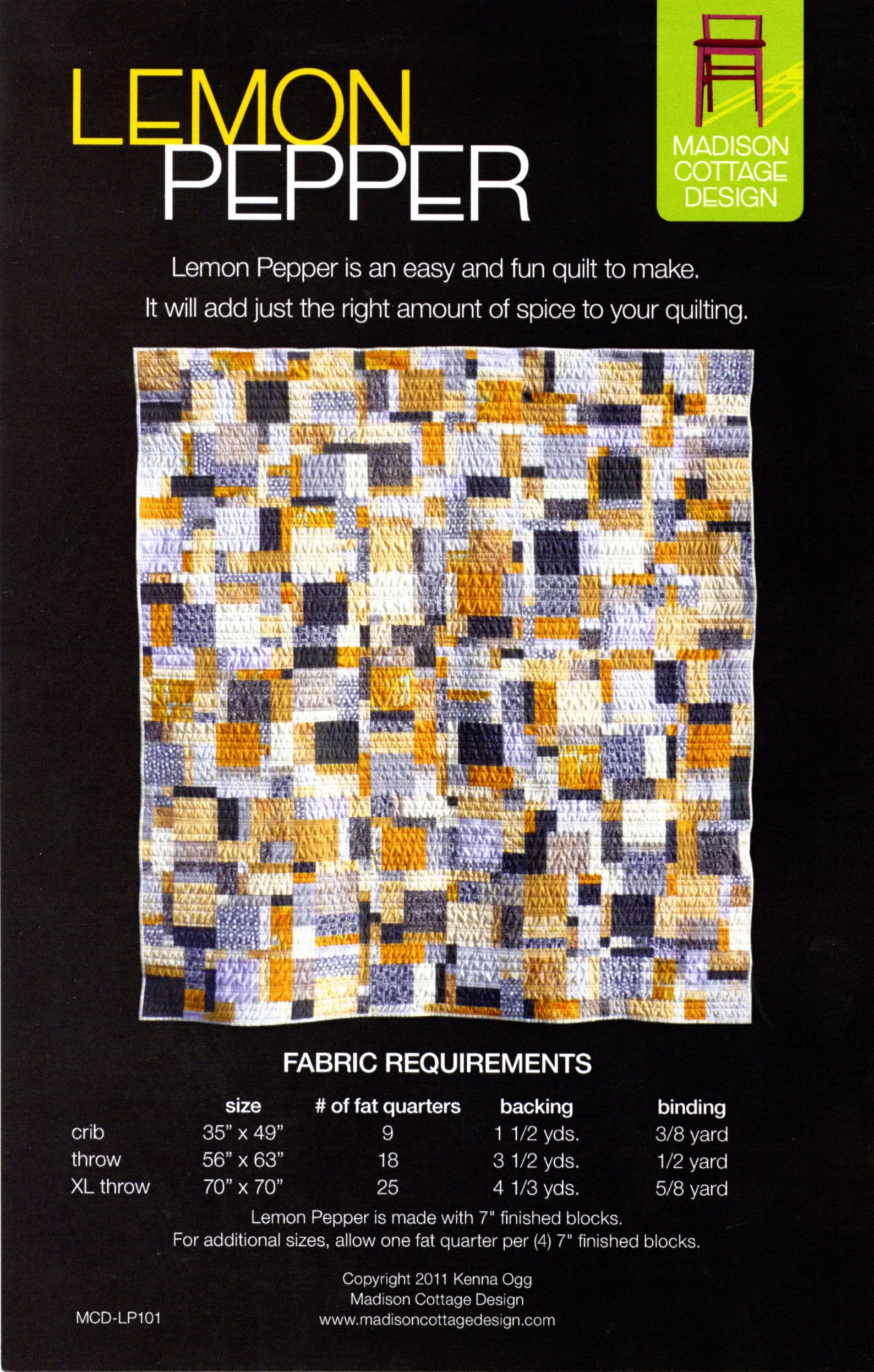 Lemon Pepper Quilt A Quilting Pattern From Madison Cottage Etsy