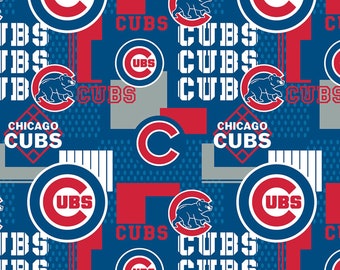 MLB Chicago Cubs Baseball Team Woven Cotton Fabric Priced By The HALF Yard, From Fabric Traditions NEW