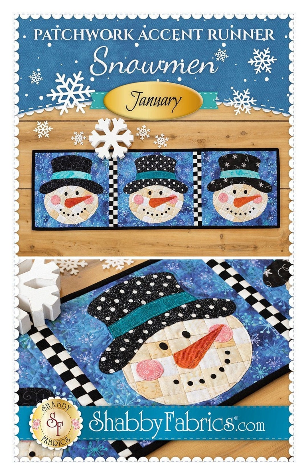 January Patchwork January Patchwork Accent Runner Snowmen Quilting Pattern From Shabby ...