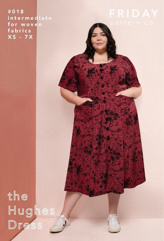 The Hughes Dress Sewing Pattern, Size XS-7X, From Friday Pattern Company  Brand NEW, Please See Description and Pictures For More Info!