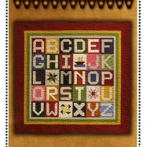 Mini Alphabet Quilt Quilting Pattern, From Primitive Gatherings, By Lisa Bongean NEW, Please See Description and Pictures For More Info!
