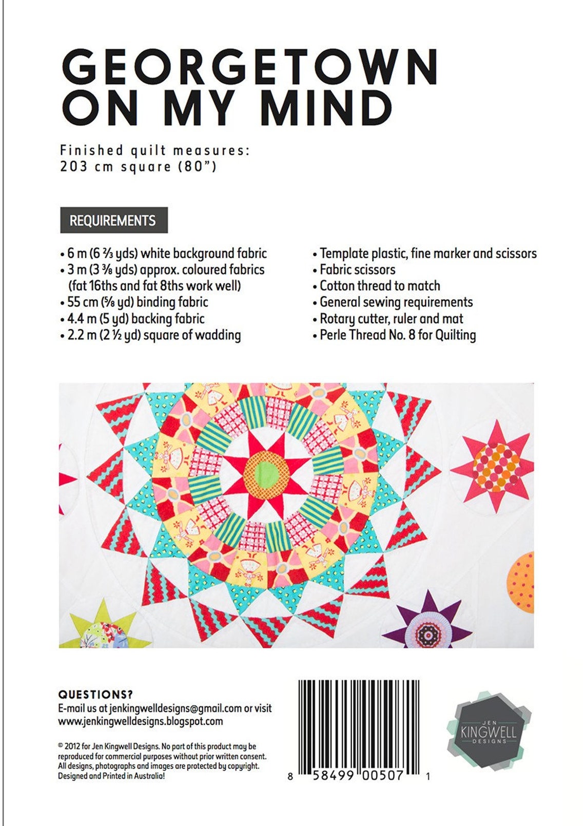 Georgetown on My Mind Quilt Quilting Pattern From Jen Kingwell Designs ...