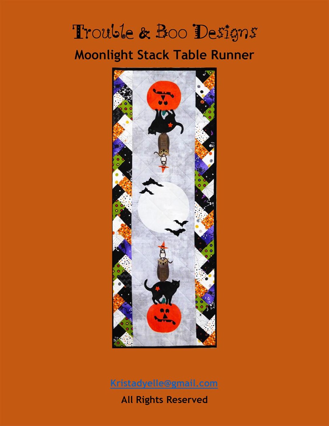 Moonlight Stack Table Runner Quilt Quilting Pattern From Trouble and ...